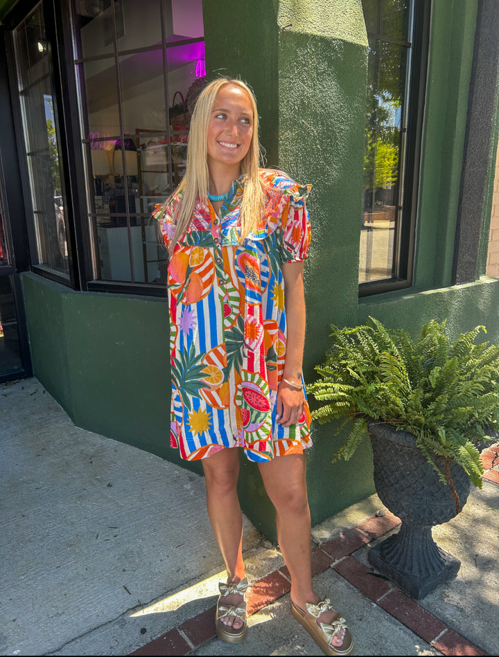 Tropical Fruit Baby Doll Dress