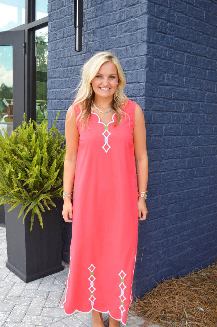 Red Scallop Dress