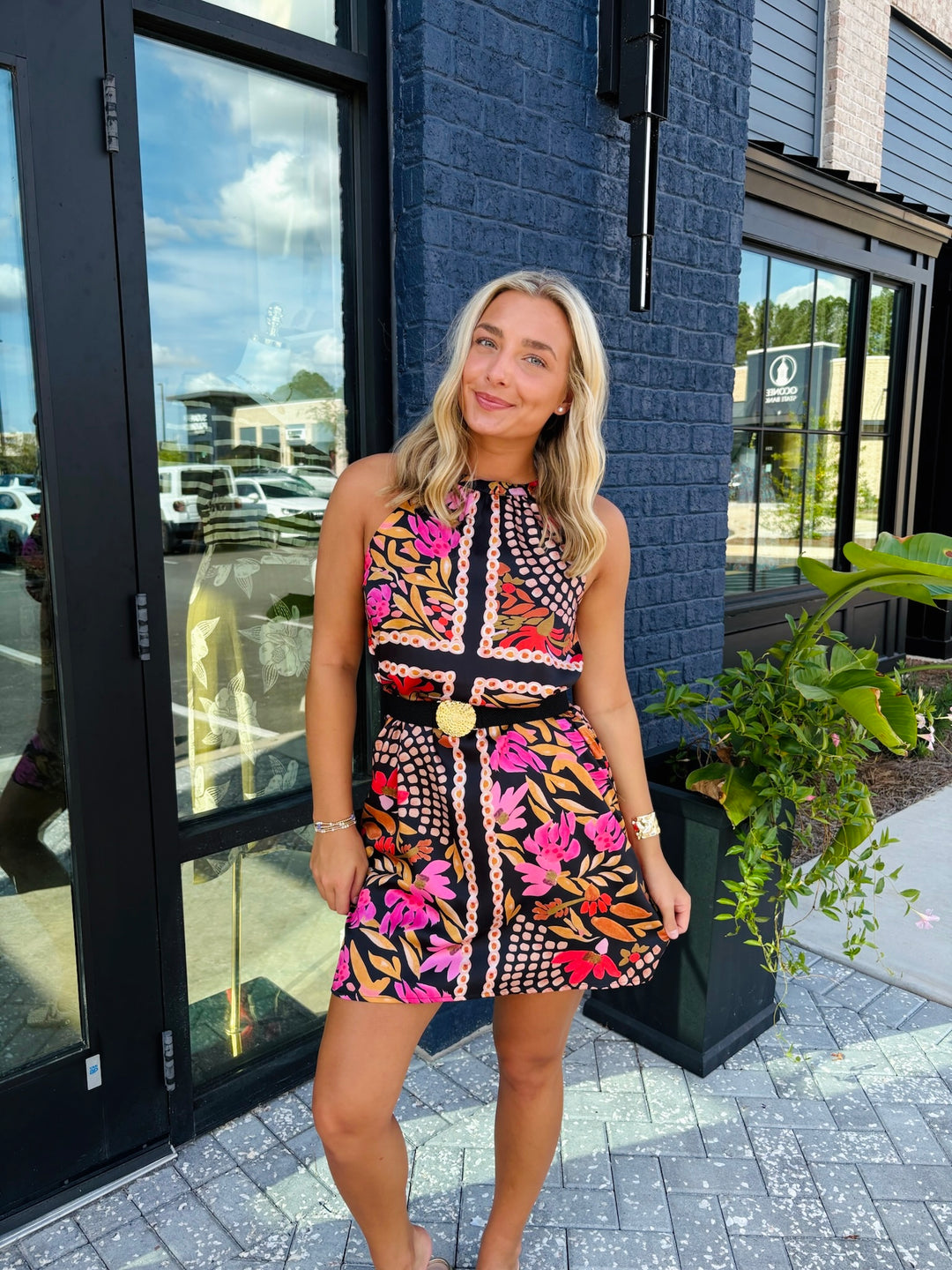 Paved Petals Halter Dress