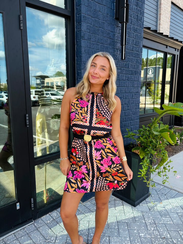 Paved Petals Halter Dress