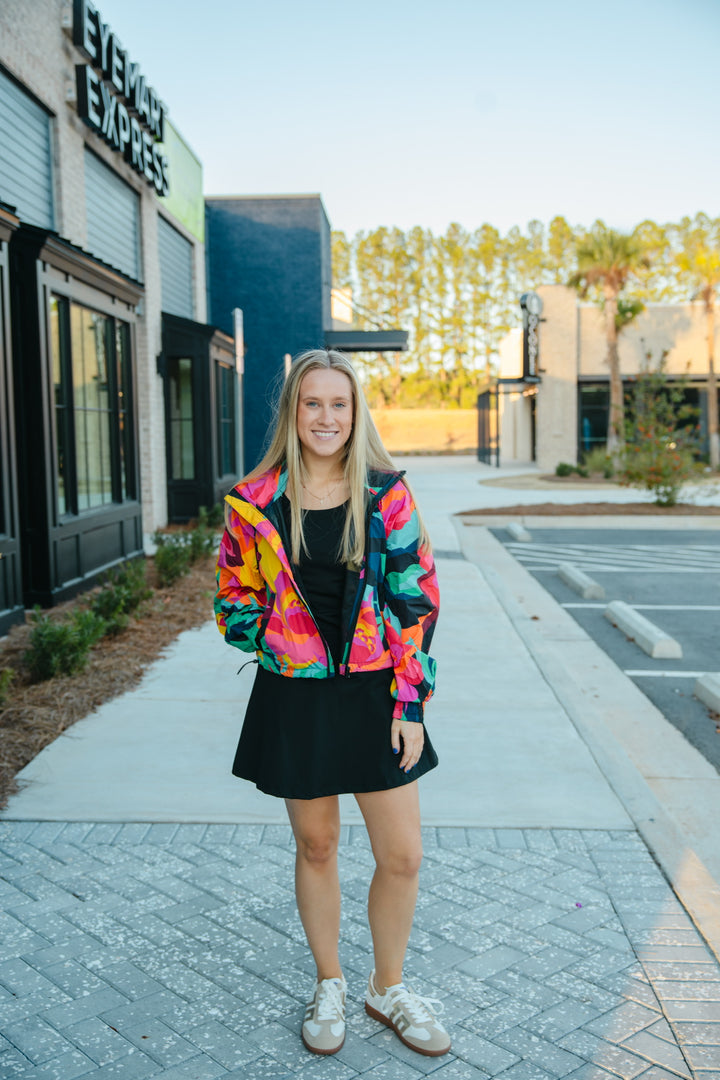 Big Floral Windbreaker Jacket