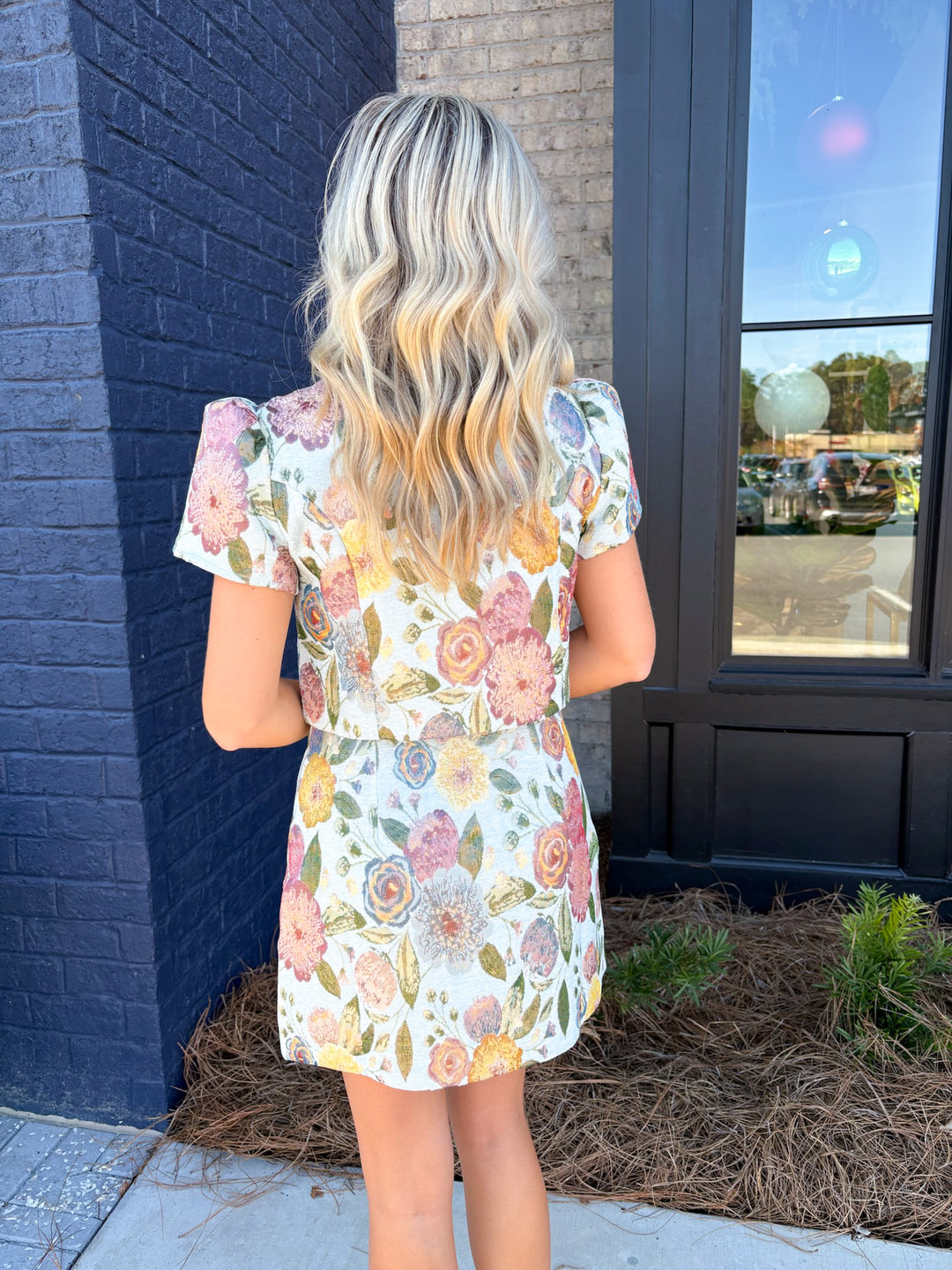 Floral Brocade Skirt Set