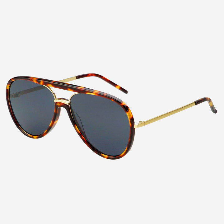 Shay Aviator Sunglasses : Tortoise / Solid Gray
