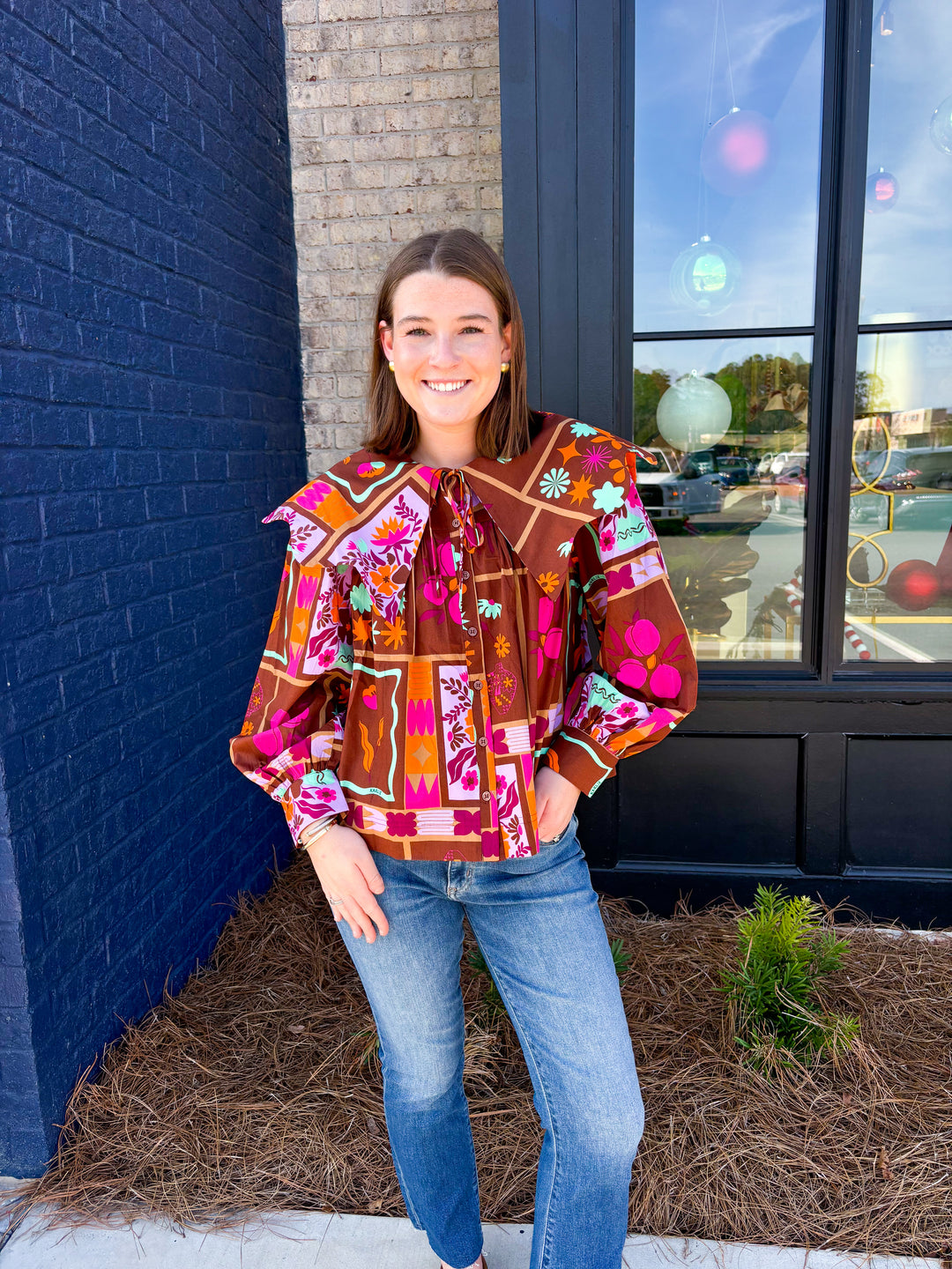 Floral Frame Peterpan Top