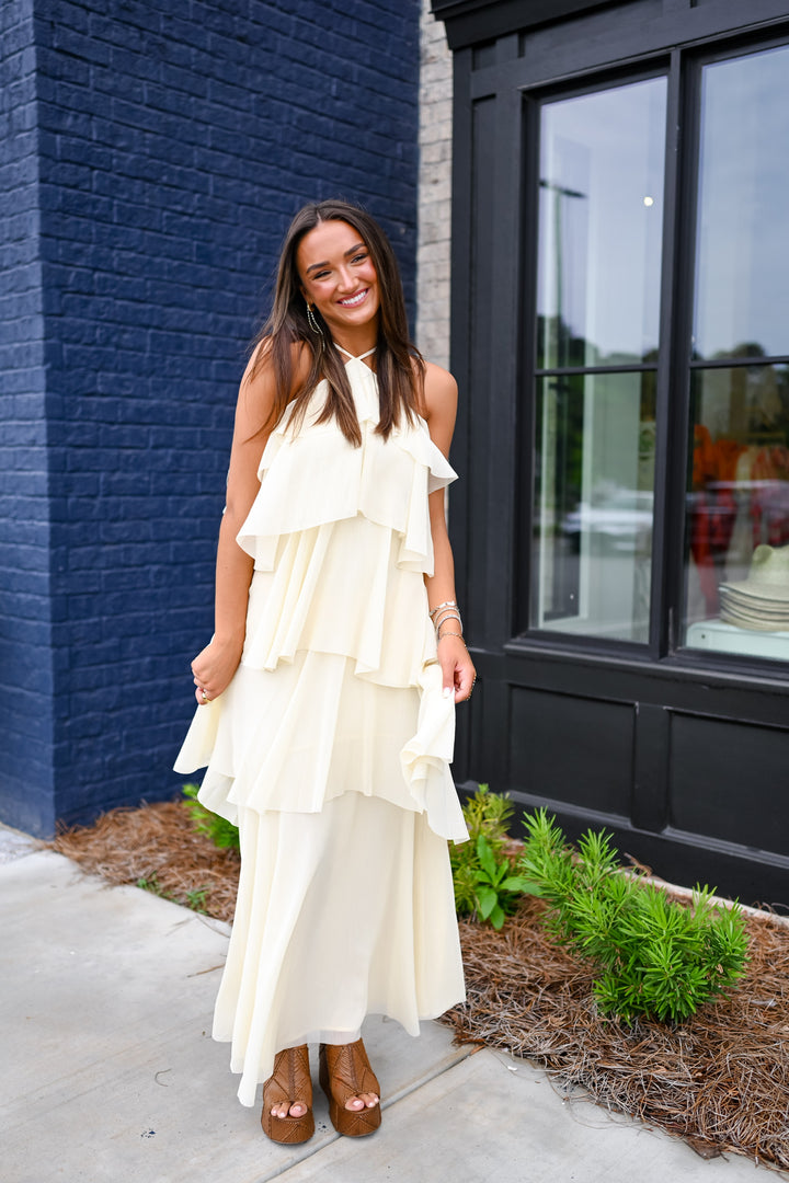 Yellow Emery Ruffle Dress