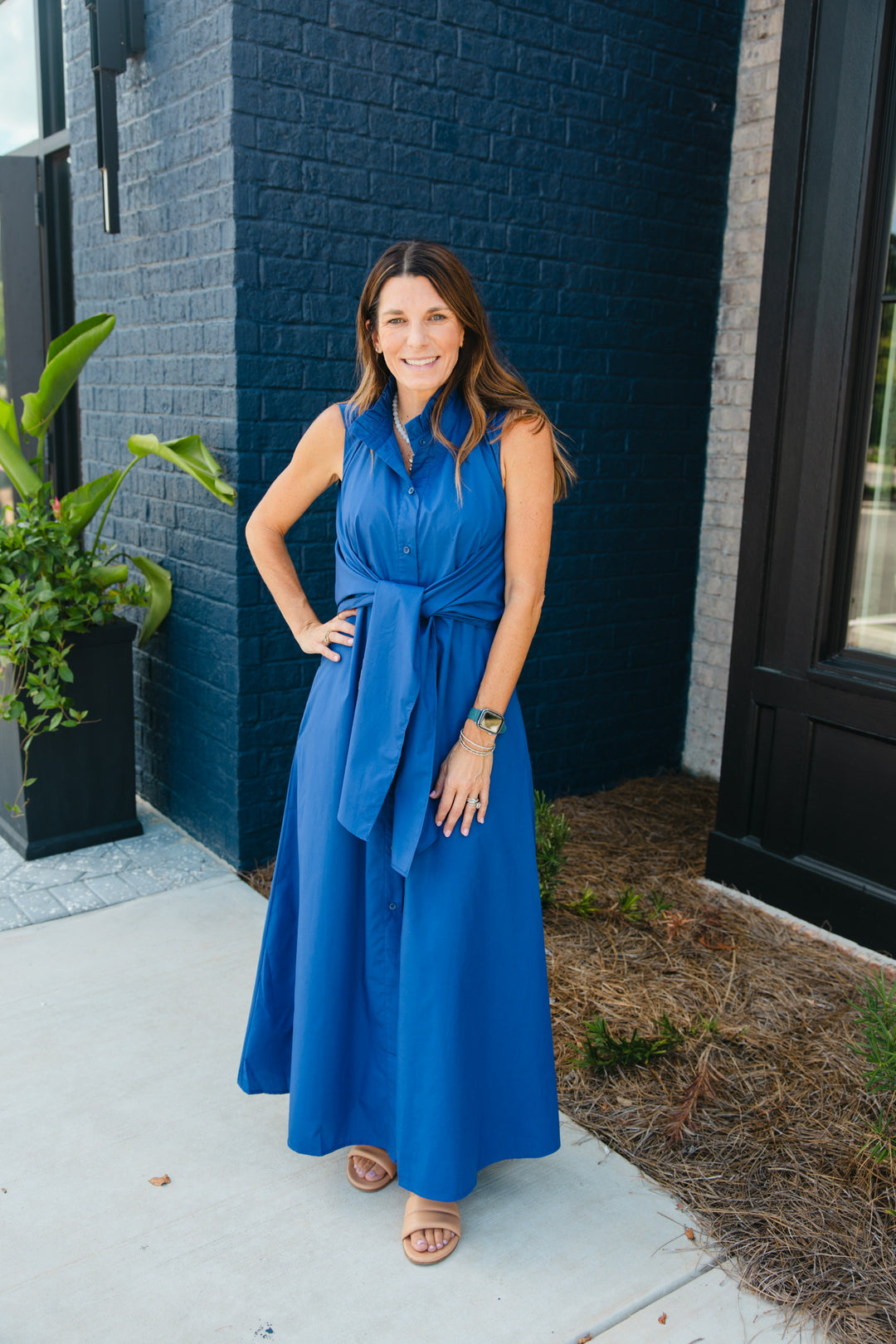 Navy Wrap Maxi Dress