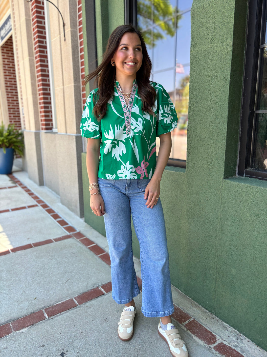 Mint Florals Ada Top