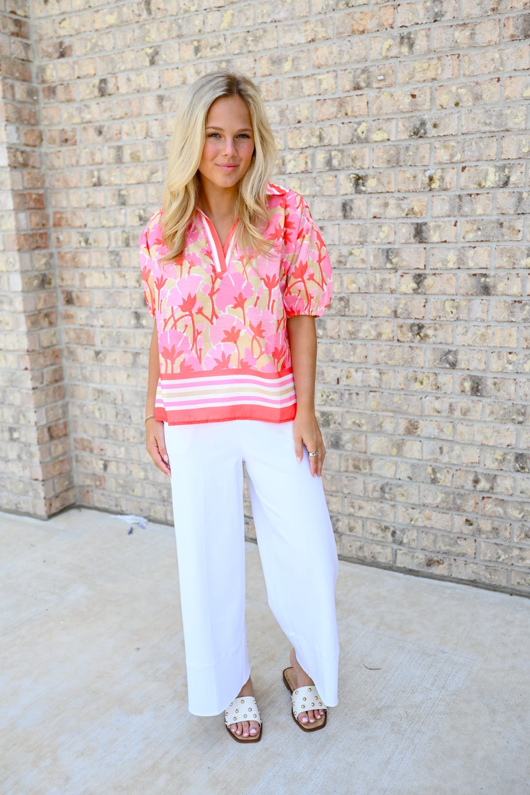 Striped Blossom Top