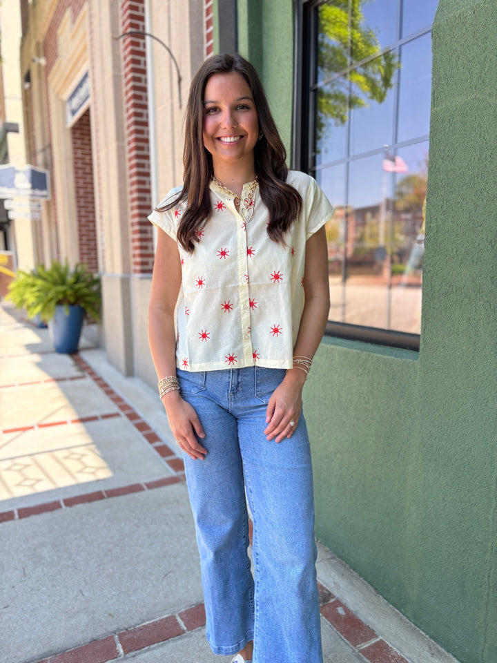 Orange Floral Top