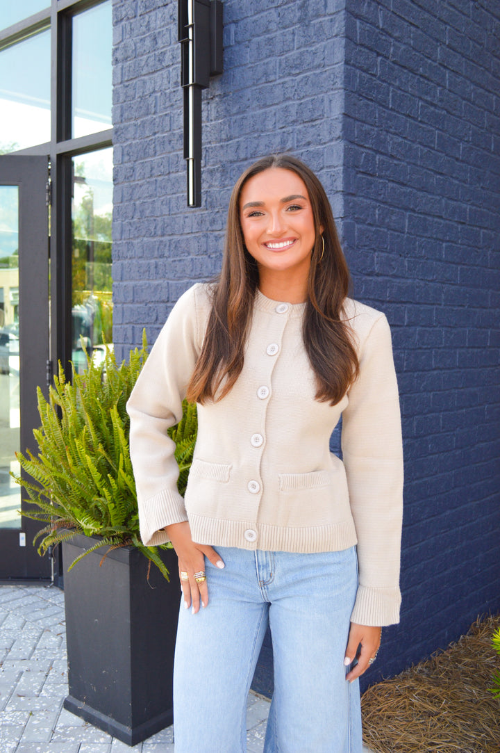 Stone Button Down Cardigan