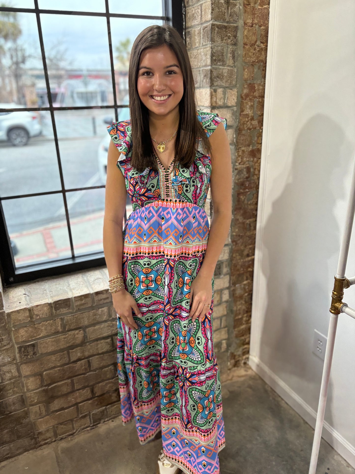 Abstract Maxi Dress