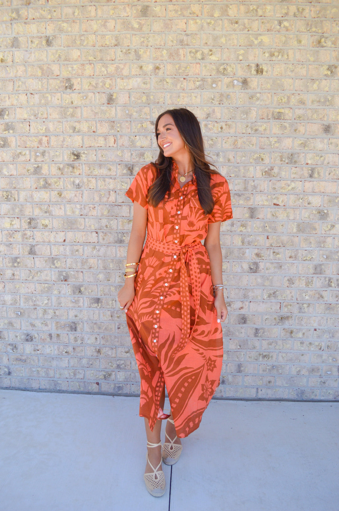 Amira Shirtdress in Terracotta