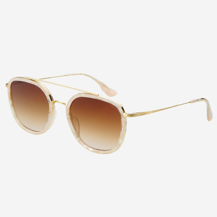Weston Acetate Round Unisex Sunglasses : Light Pink / Brown