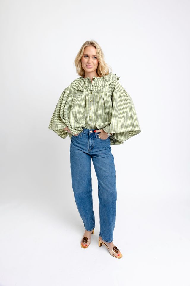 The Citrine Check Novelty Cape Top