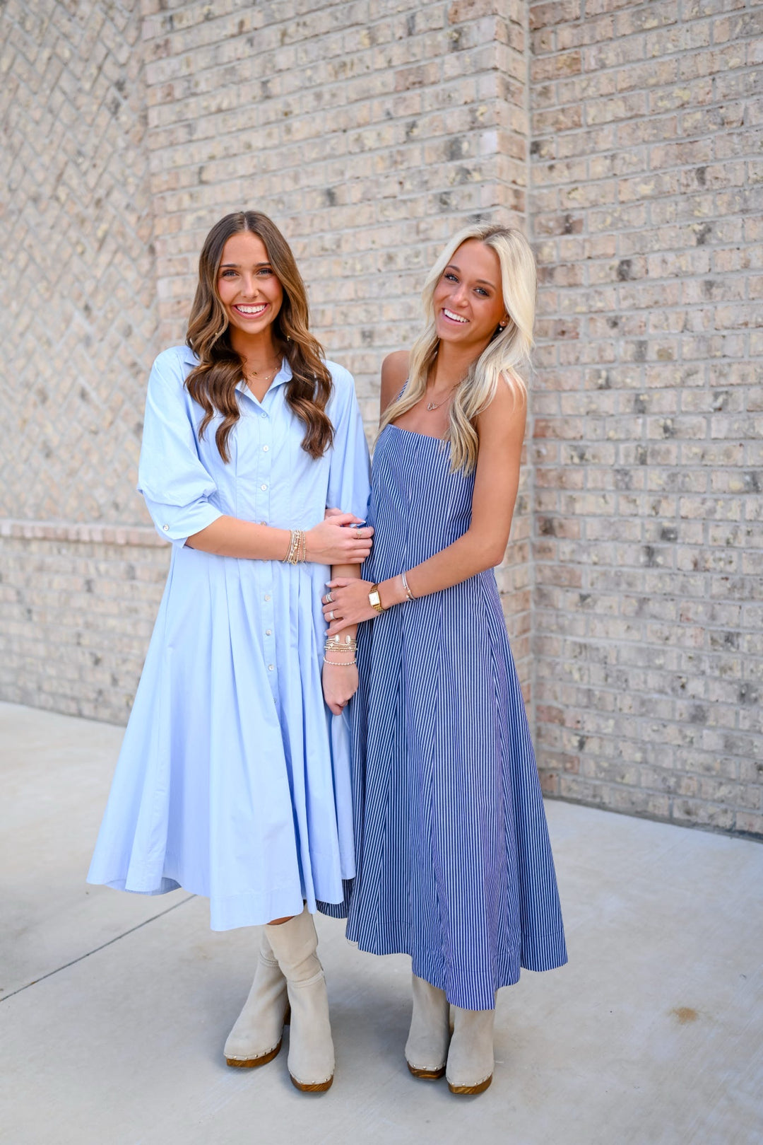 Striped Panel Midi Dress