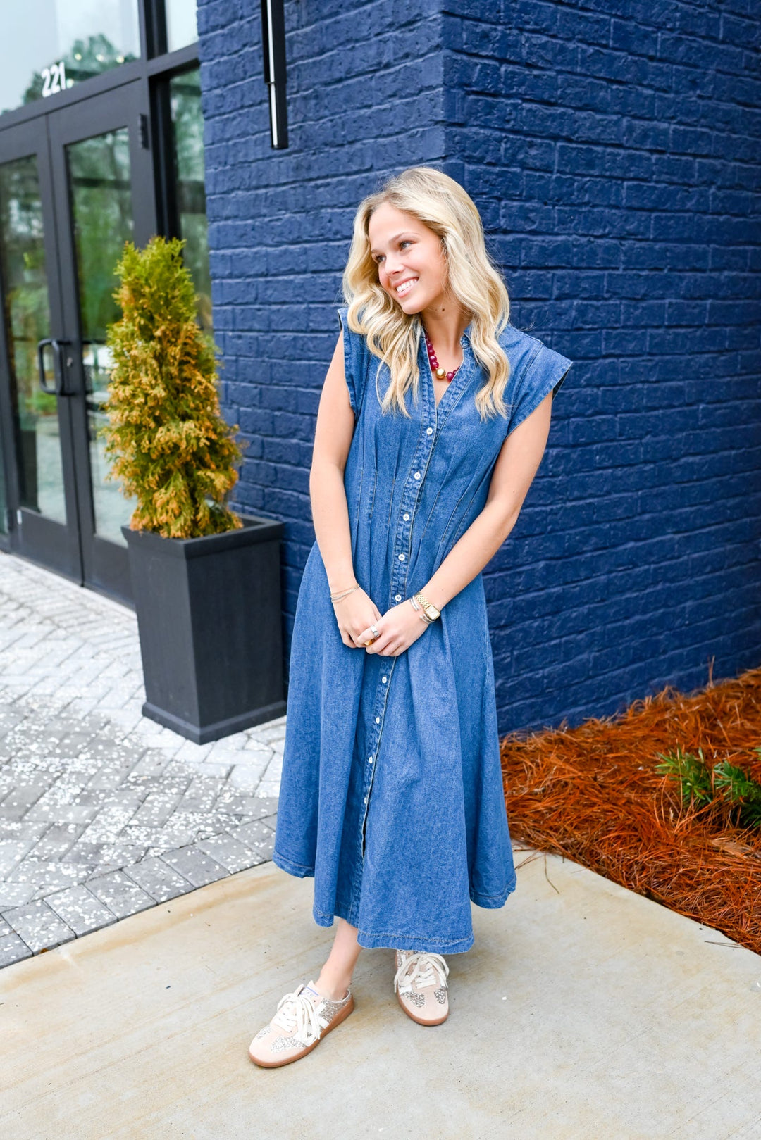 Blair Denim Midi Dress