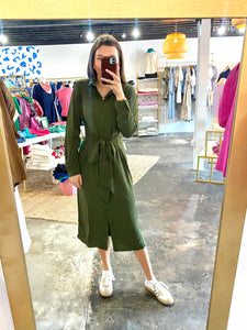 Olive Green Tie Dress