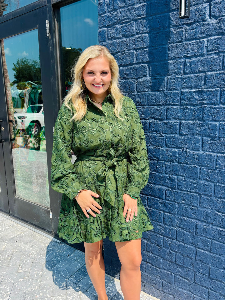 Embroidered Green Lace Dress