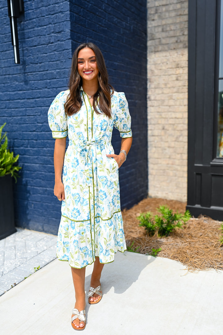 Garden Floral Print Maxi Dress