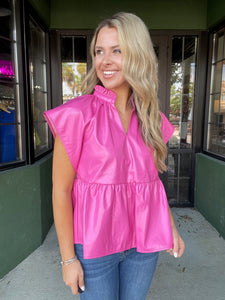 Pink Leather Top
