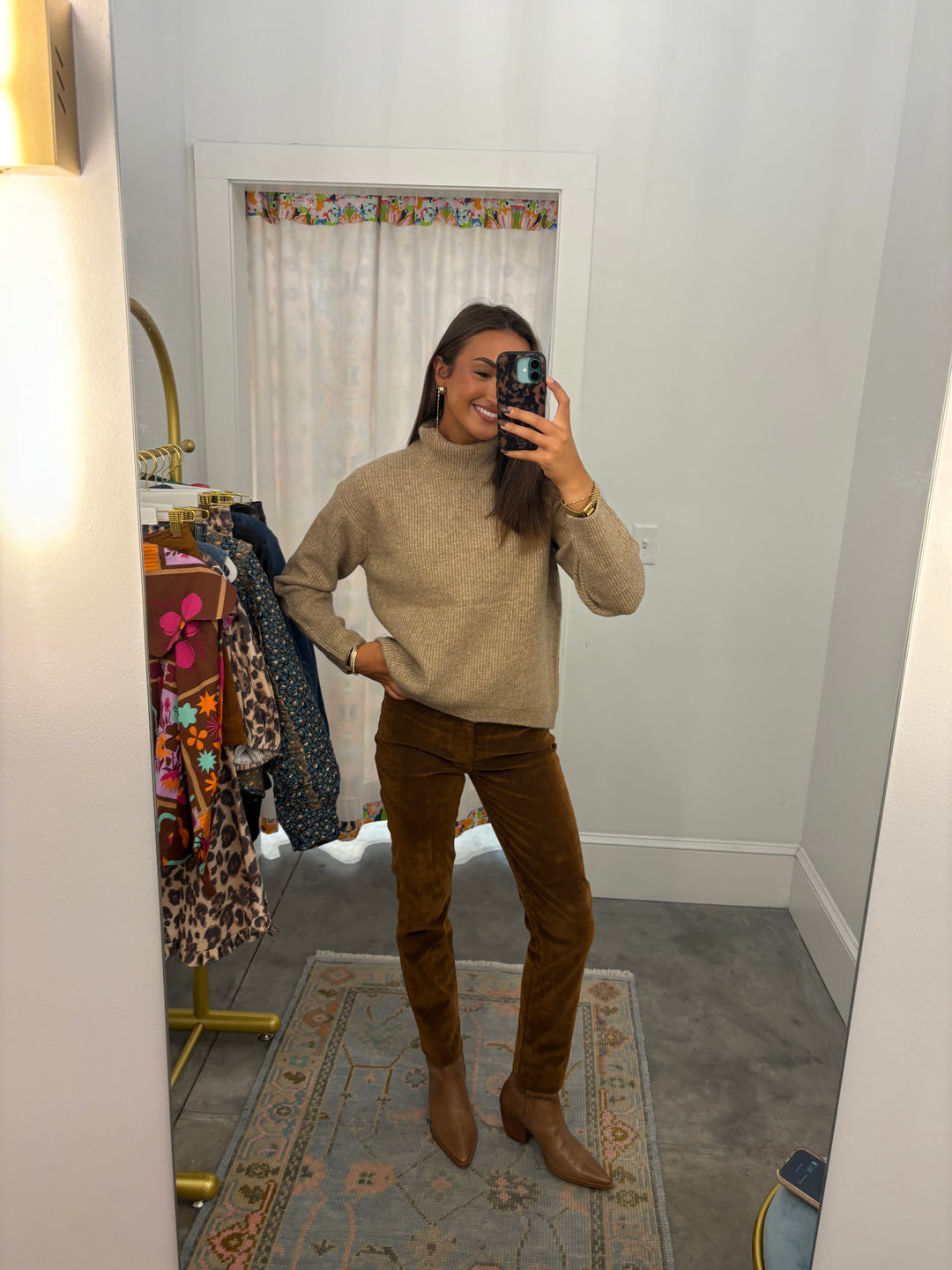 Taupe Mockneck Sweater