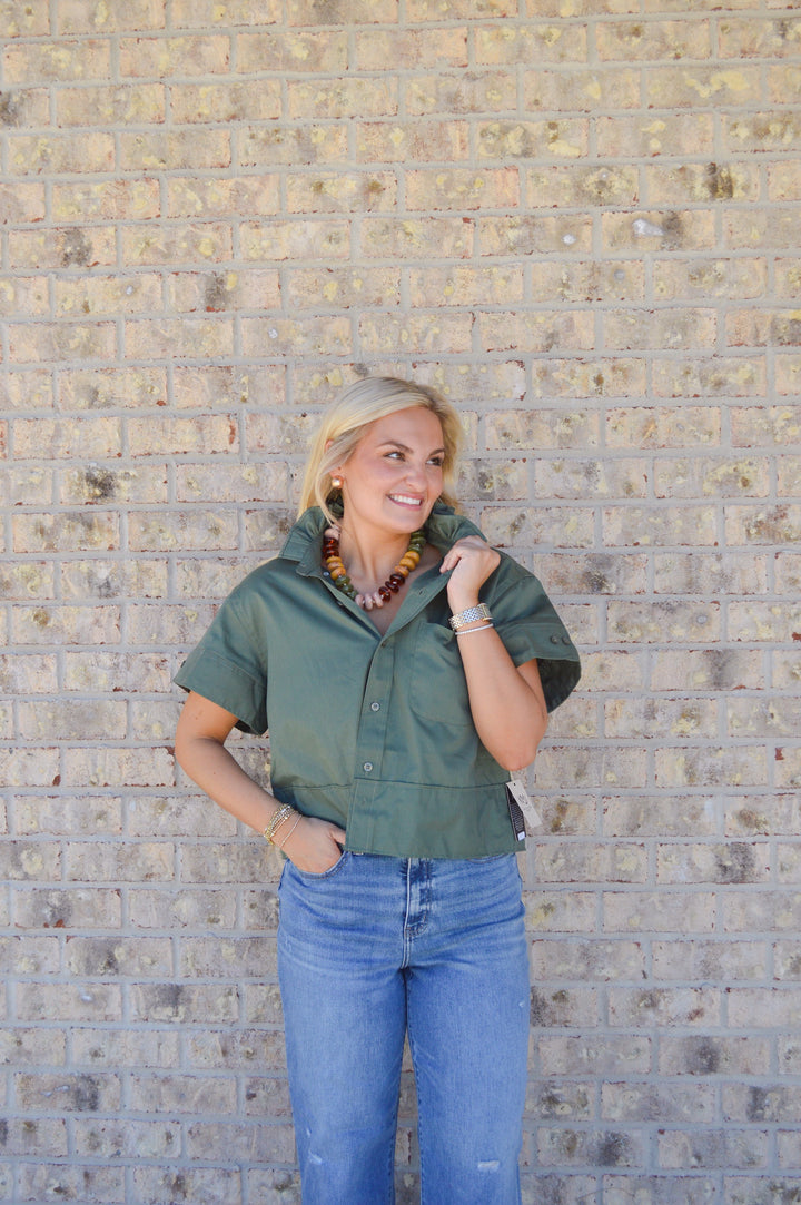Reese Ruffle Collar Top