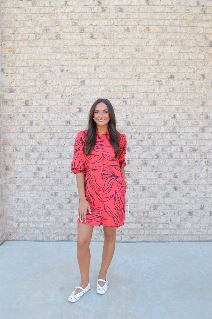 Ava Red & Black Dress