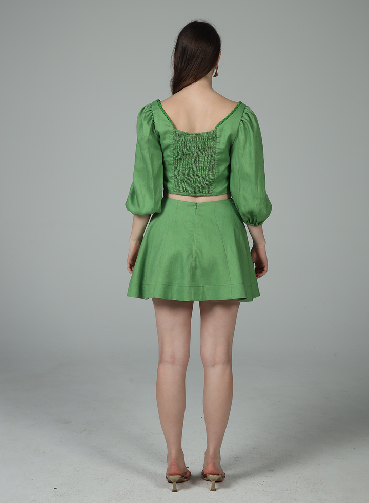 Iris Embroidery Skirt Set