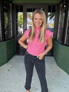 Pink Short-Sleeve Sweater