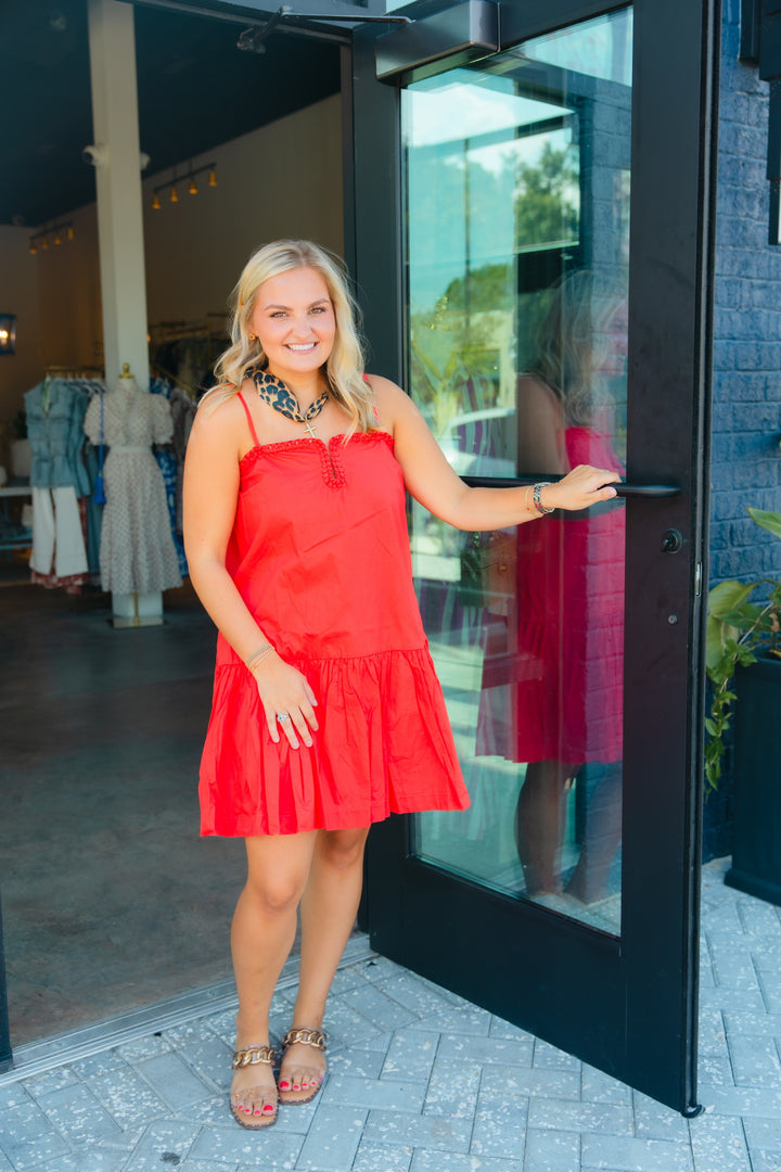 Coral Red Dress