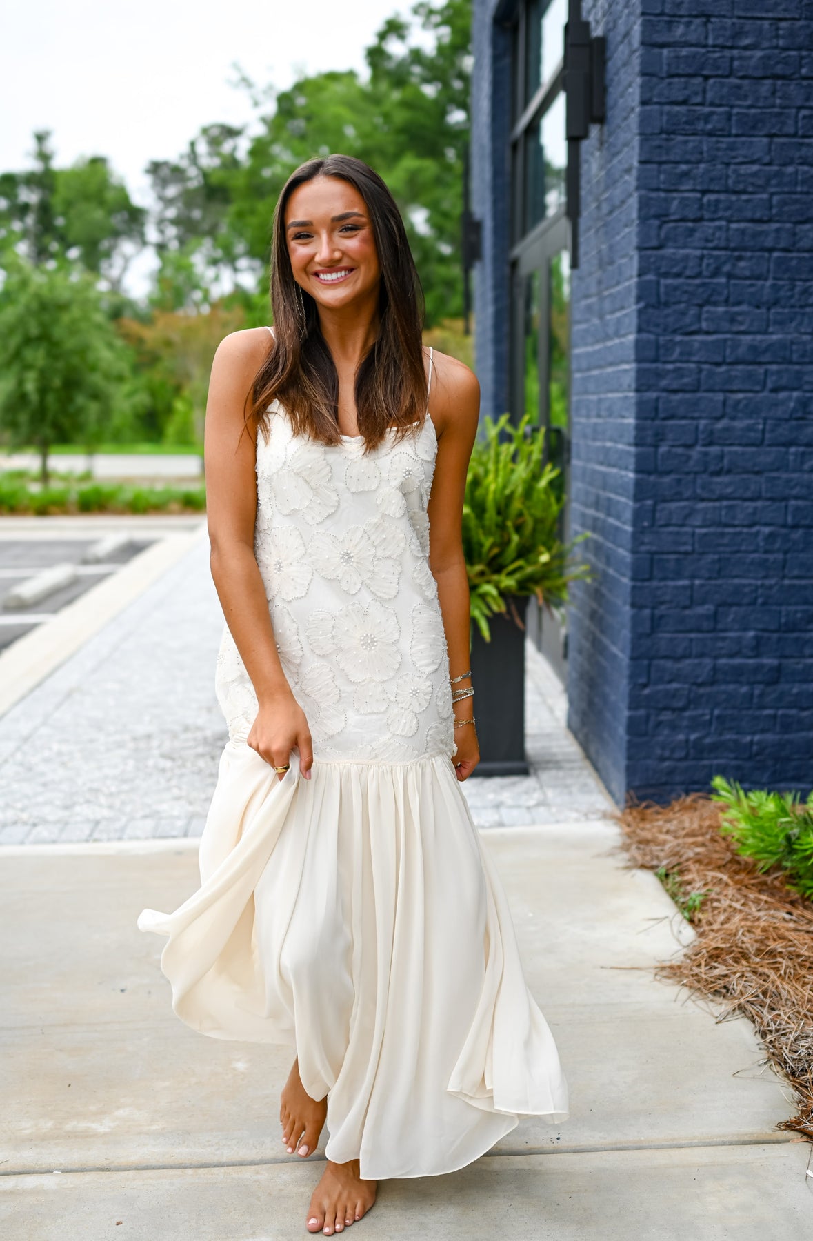 Ivory Drop Waist Sequin Dress – Shop Wrens