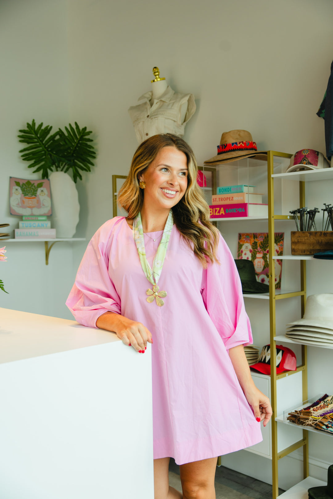 Bubblegum Puff Sleeve Dress