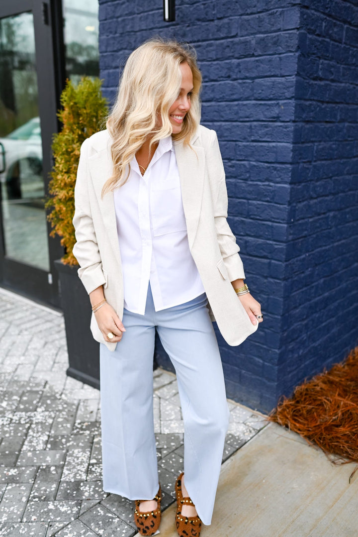 Light Sand Linen Blazer