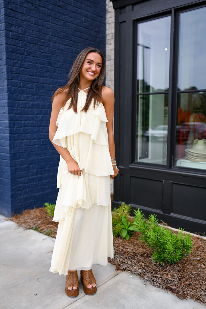 Yellow Emery Ruffle Dress