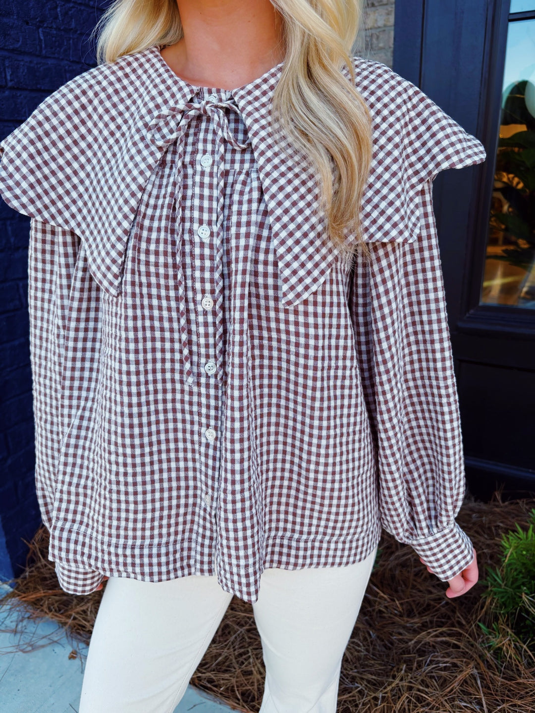 Gingham Peterpan Top