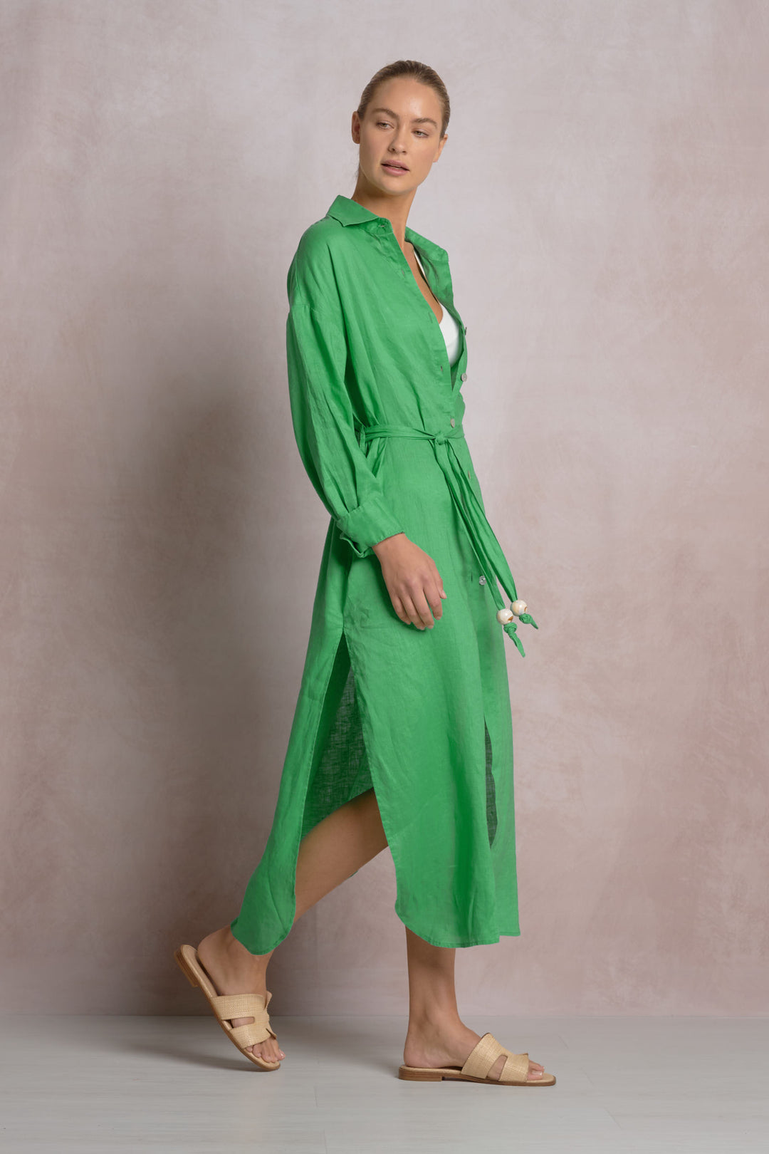 Solid Maxi Shirt Dress