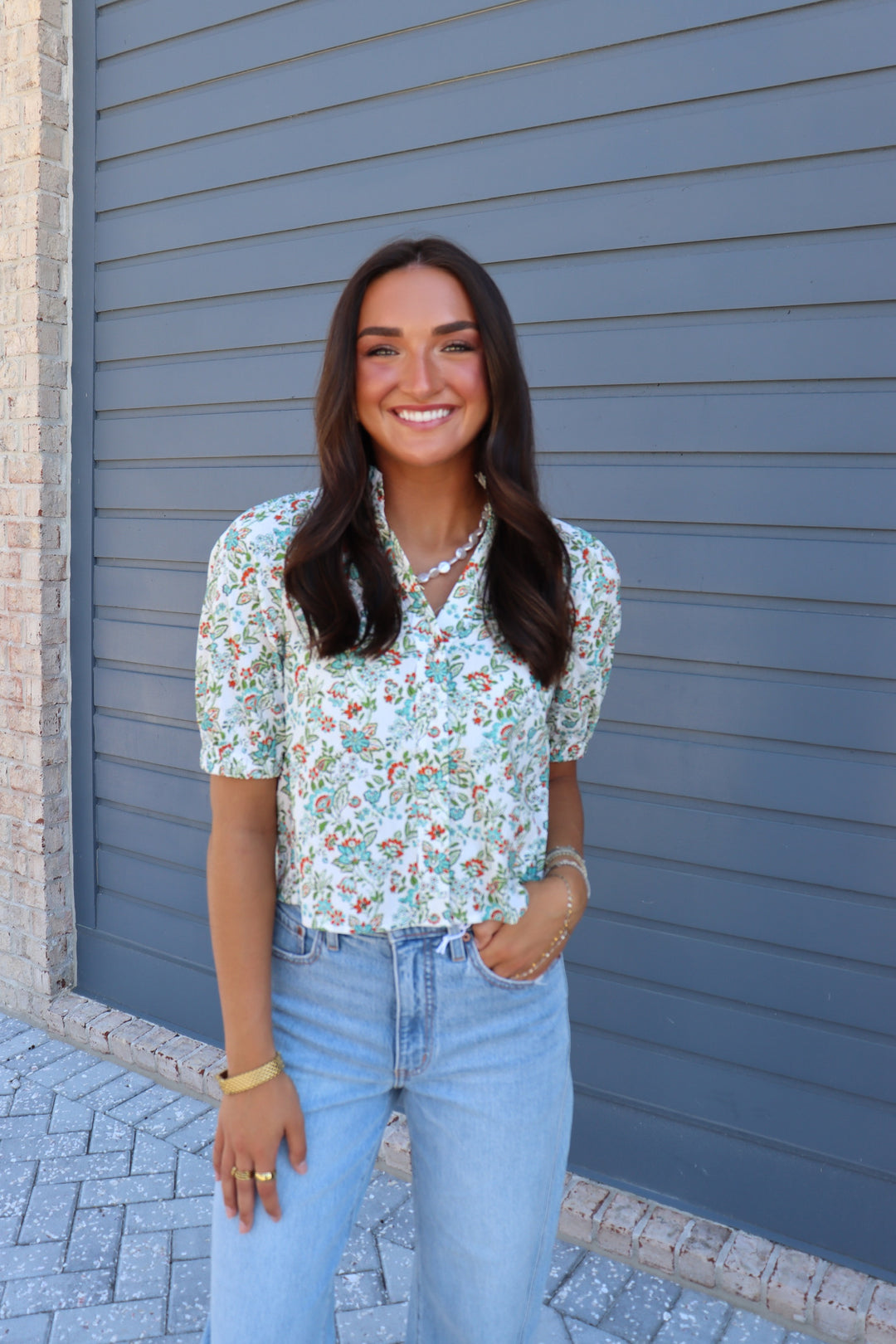 Floral Button Down Blouse