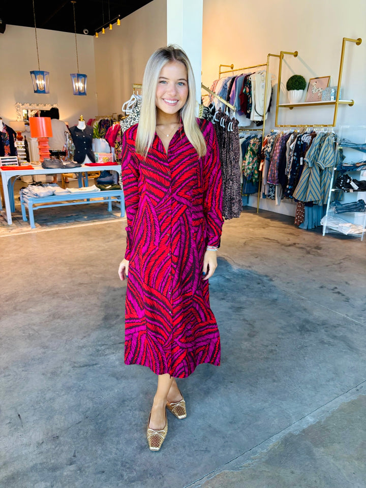 Fedora Printed Midi Dress