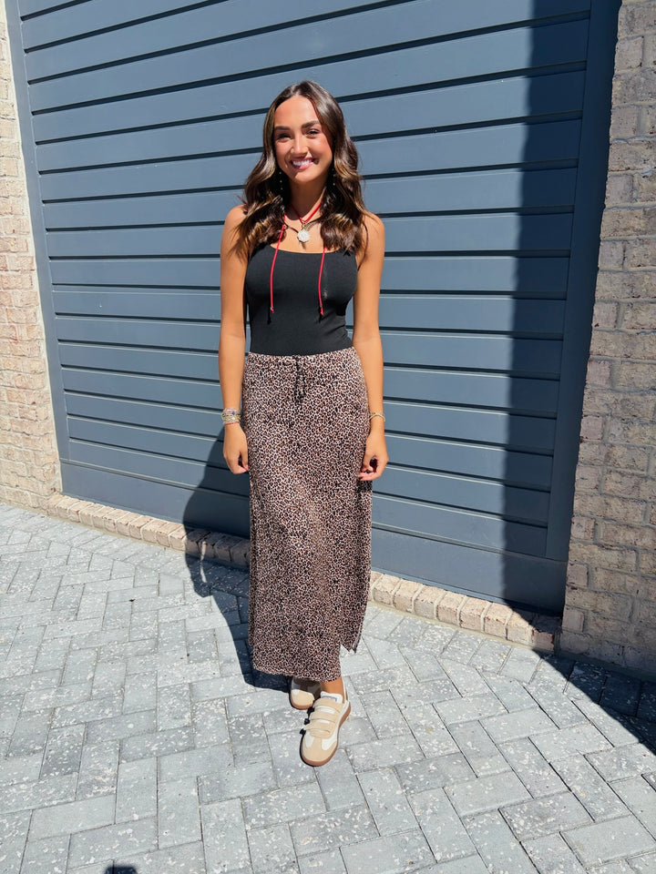 Leopard Midi Skirt