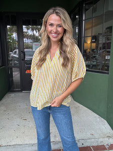 Puff Sleeve Striped Top