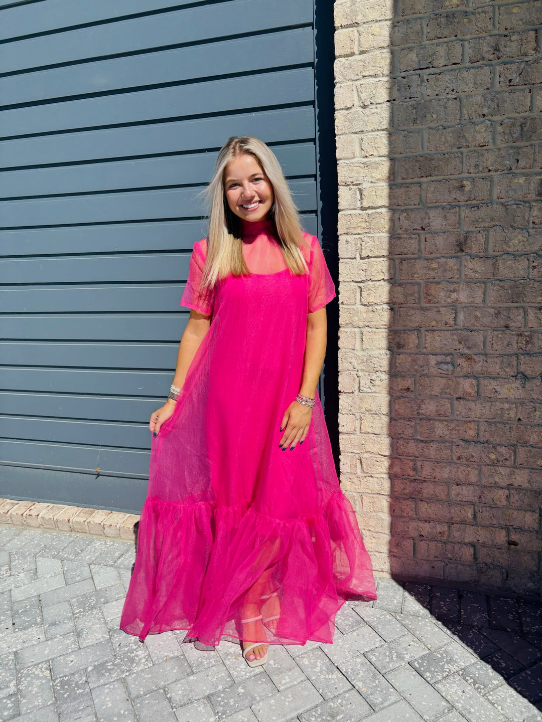 Organza Bow Maxi Dress
