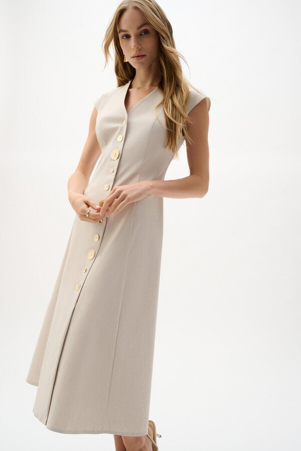 Classic Cream Midi Dress