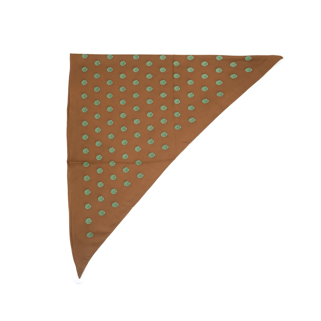 Brown Polka Dot Triangle Scarf