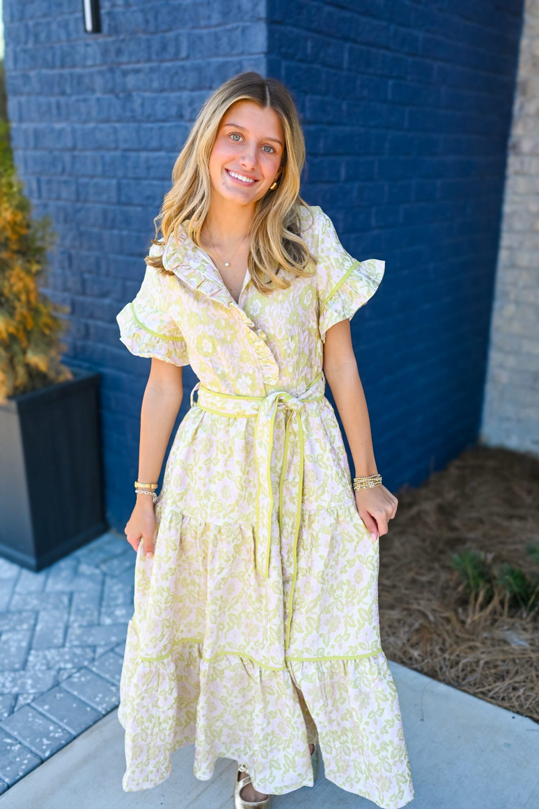 Lena Dress in Soft Garden