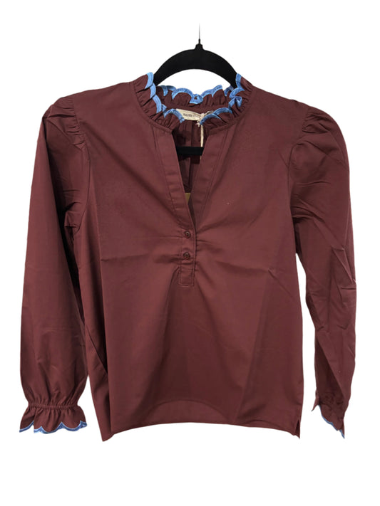 Avery Blouse In Chocolate