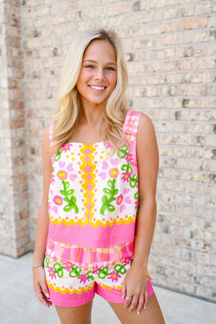 Pink Tapestry Bloom Top