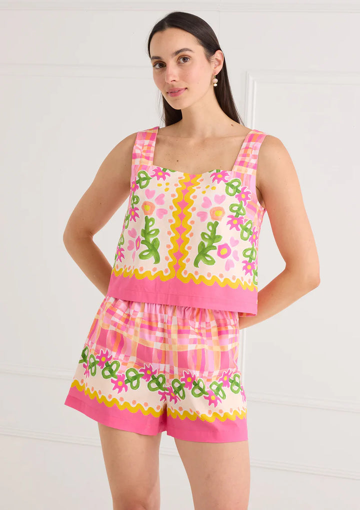 Pink Tapestry Bloom Shorts