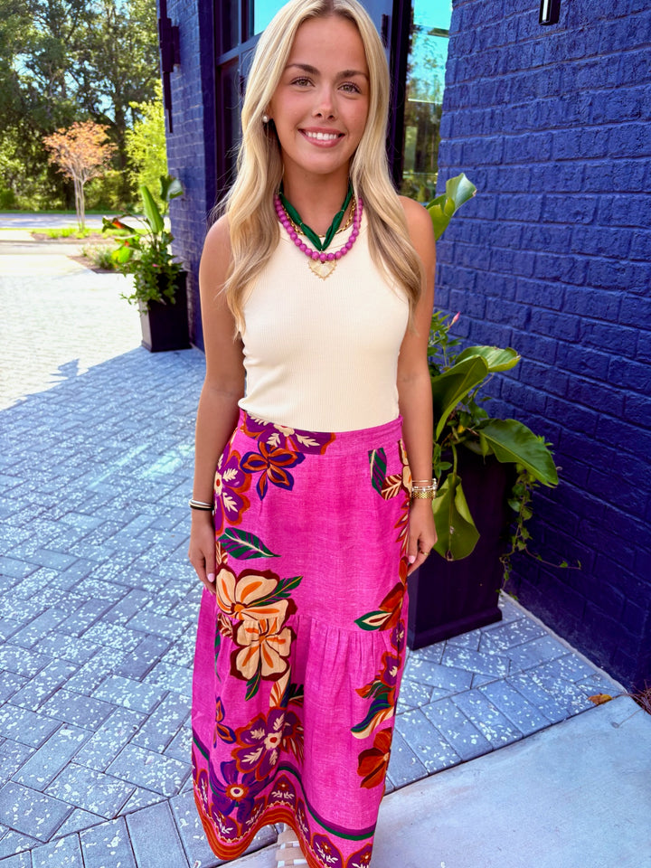 Ada Skirt in Mauve Blossoms