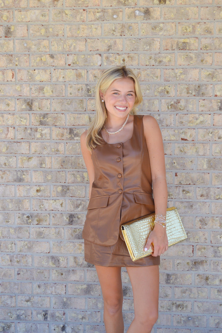Angeline Romper in Camel