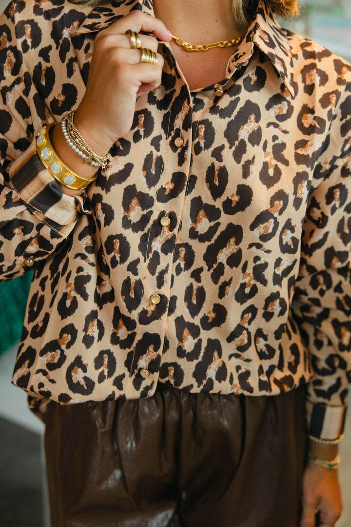 Brown Leopard Blouse